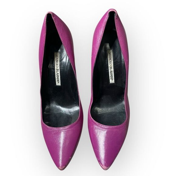 Manolo Blahnik Neiman Marcus Exclusive 100th Anniversary Pumps Magenta 38.5 - Picture 1 of 9